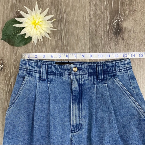 Vintage 90's Eddie Bauer Pleated Denim Pencil Skirt - Picture 9 of 11